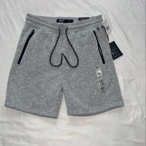 Brooklyn Cloth Shorts Men M Light Grey With Adjustable Stings And Zip Up Pocket